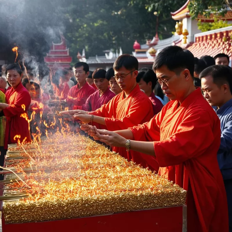 Người dân thập phương đến dâng hương tại đền thờ Quan Hoàng Bảy