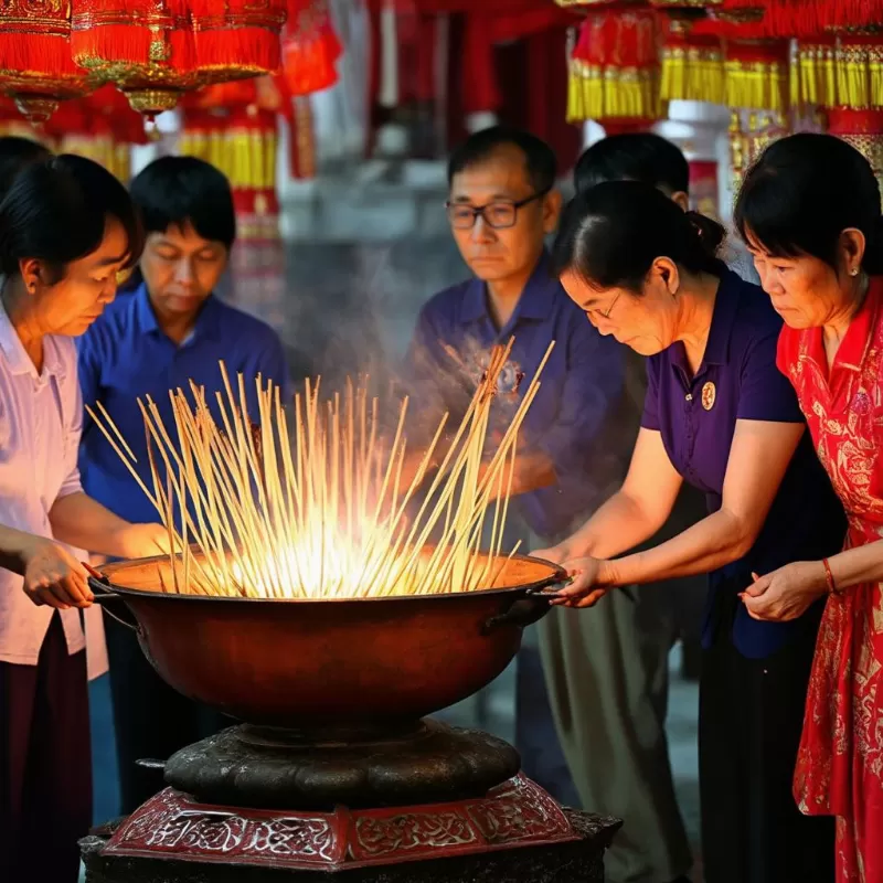 Dâng hương tại chùa