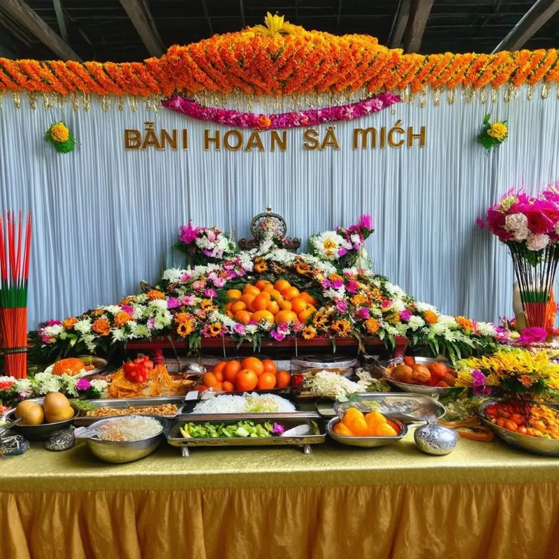 Mâm lễ vật bồi hoàn địa mạch