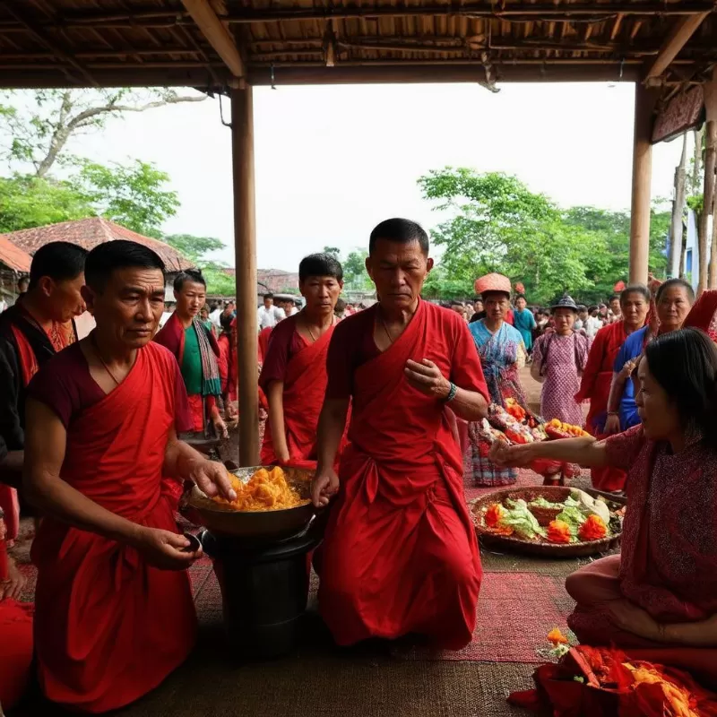 Người dân tham gia lễ cúng đình làng