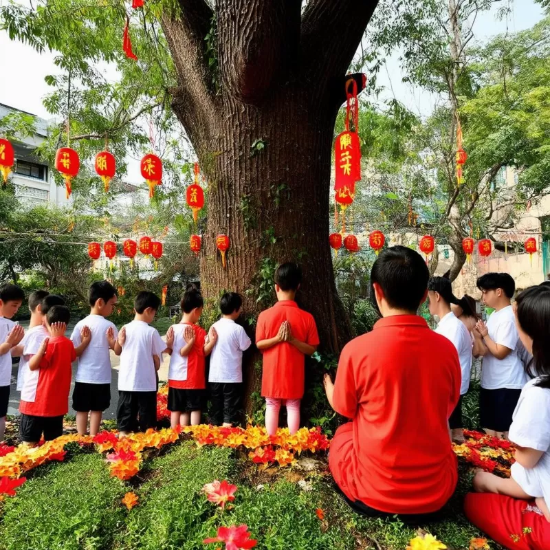 Cúng thần cây ngày Tết